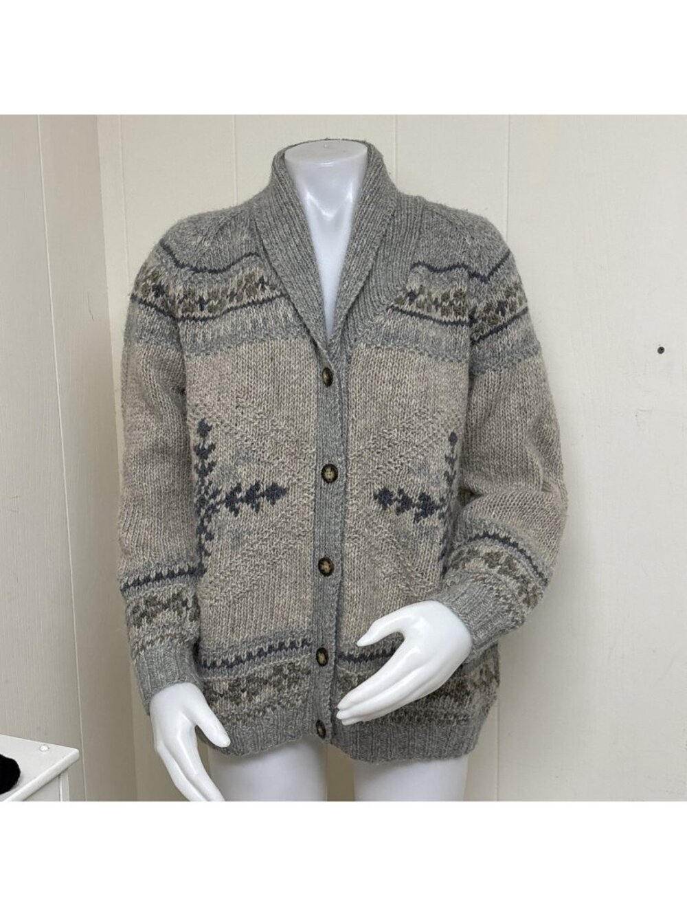 Eddie Bauer Legend Nanaimo Handknit Merino Mohair Cardigan Sweater Womens Small